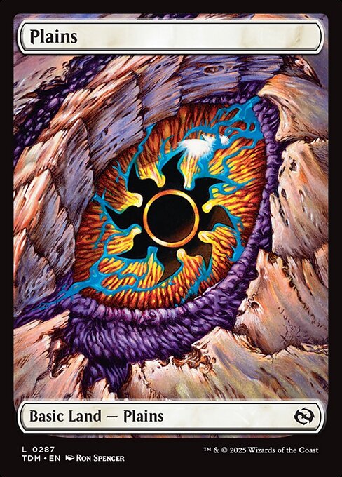 MTG Plains TDM 287 Full Art Dragon's Eye Foil