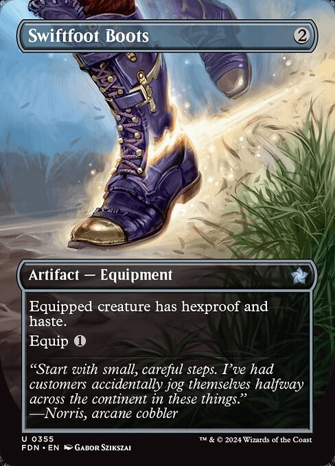 MTG Swiftfoot Boots FDN 355 Borderless Foil
