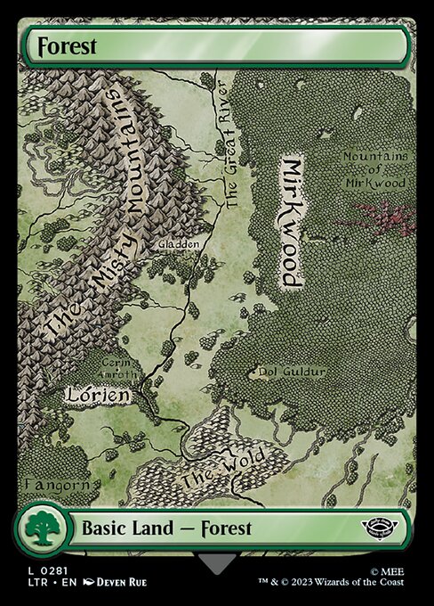 MTG Forest LTR 281 Full-Art Middle-earth Map Land Foil