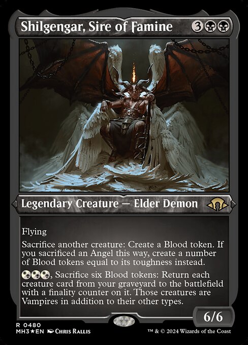 MTG Shilgengar, Sire of Famine MH3 480 Foil Etched Etched