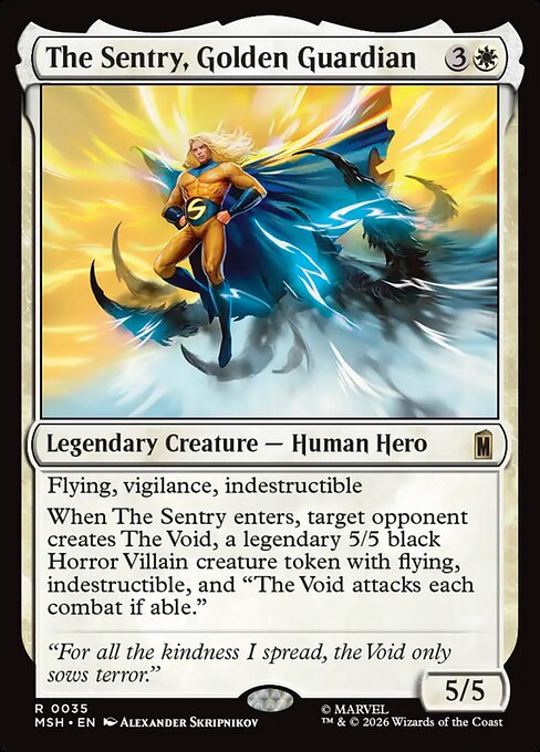 MTG The Sentry, Golden Guardian MSH 035 Regular Nonfoil