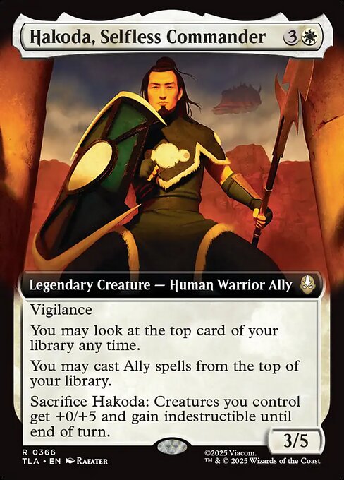 MTG Hakoda, Selfless Commander TLA 366 Extended Art Foil
