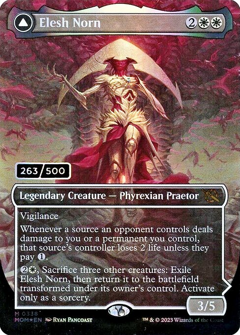 MTG Elesh Norn // The Argent Etchings MOM 338 Serialized Praetor Double Rainbow Foil