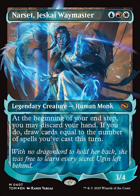 MTG Narset, Jeskai Waymaster TDM 407 Showcase Ghostfire Foil
