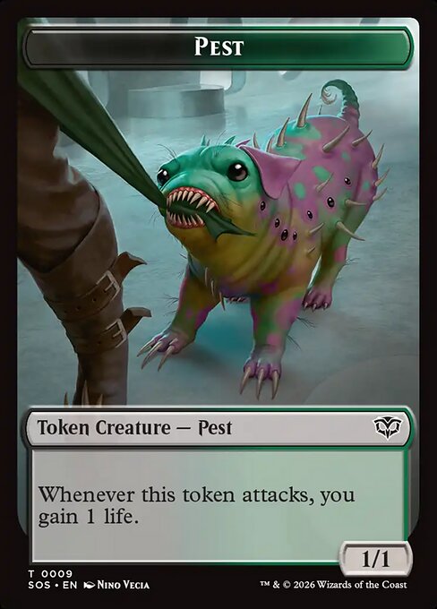 MTG Pest Token SOS 009 Token Foil