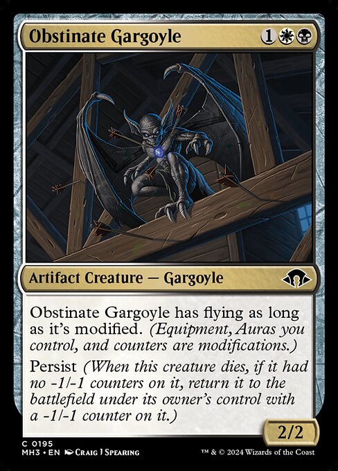 MTG Obstinate Gargoyle MH3 195 Regular Nonfoil