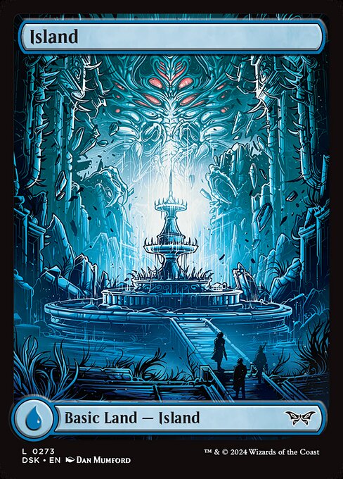 MTG Island DSK 273 Full Art Manor Land Foil