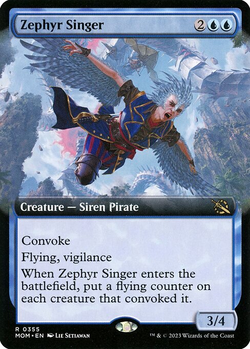 MTG Zephyr Singer MOM 355 Extended Art Foil