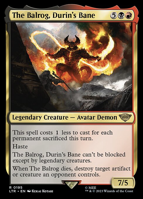 MTG The Balrog, Durin's Bane LTR 195 Regular Nonfoil