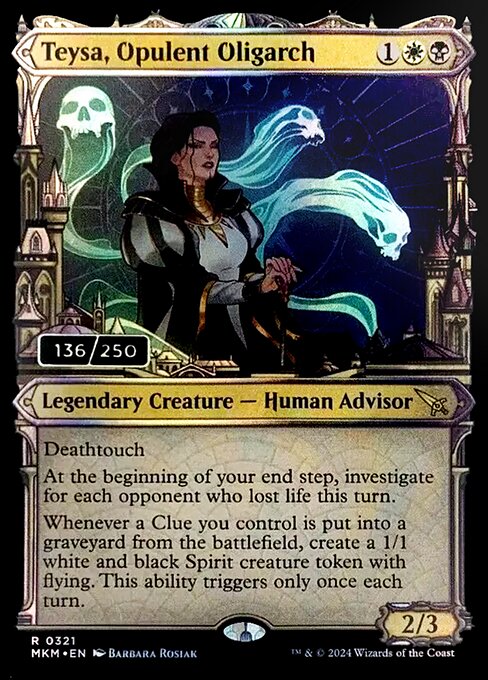 MTG Teysa, Opulent Oligarch MKM 321z Showcase Ravnica City Serialized Double Rainbow Foil