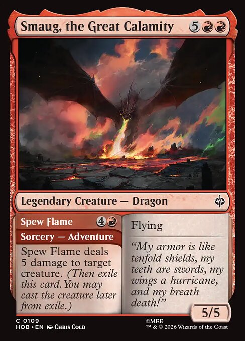 MTG Smaug, the Great Calamity // Spew Flame HOB 109 Regular Foil