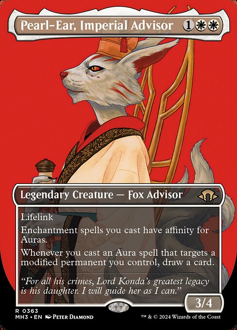MTG Pearl-Ear, Imperial Advisor MH3 363 Borderless Profile Foil