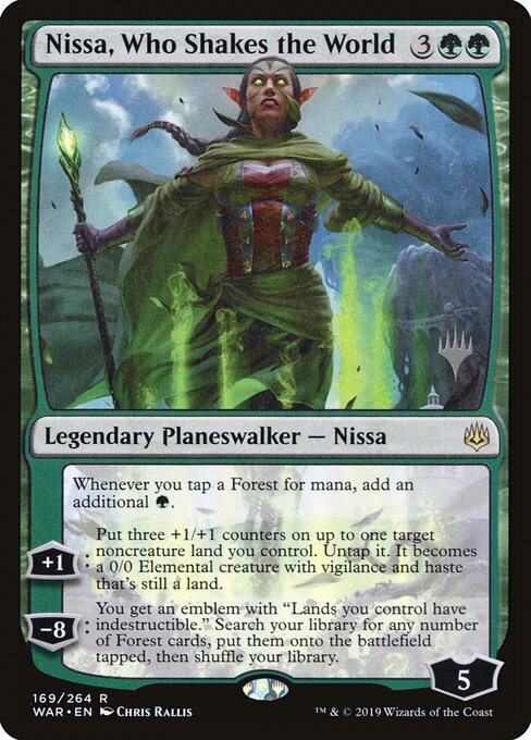 MTG Nissa, Who Shakes the World PWAR 169P Promo Pack Foil front