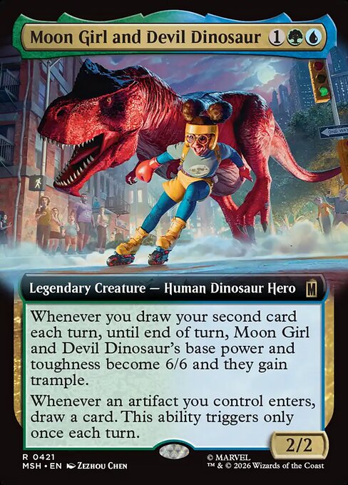 MTG Moon Girl and Devil Dinosaur MSH 421 Extended Art Nonfoil