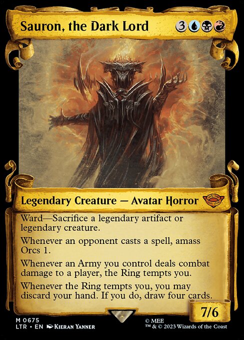 MTG Sauron, the Dark Lord LTR 675 Showcase Scrolls of Middle-earth Nonfoil