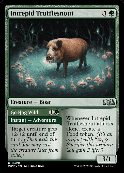 MTG Intrepid Trufflesnout // Go Hog Wild WOE 320 Jumpstart Foil