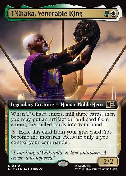 MTG T'Chaka, Venerable King MSC 419 Extended Art Nonfoil