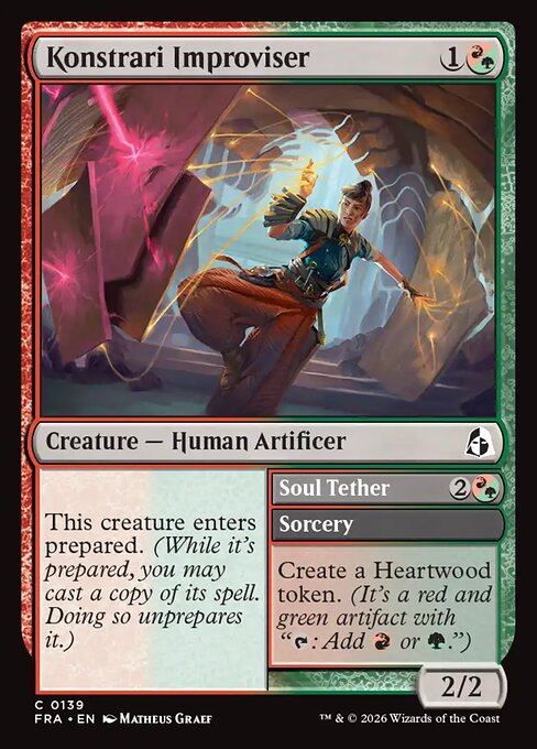 MTG Konstrari Improviser // Soul Tether FRA 139 Standard Foil front