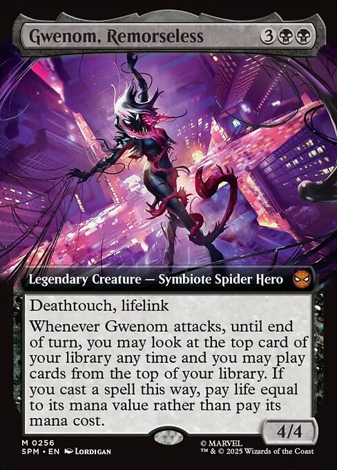 MTG Gwenom, Remorseless SPM 256 Extended Art Foil