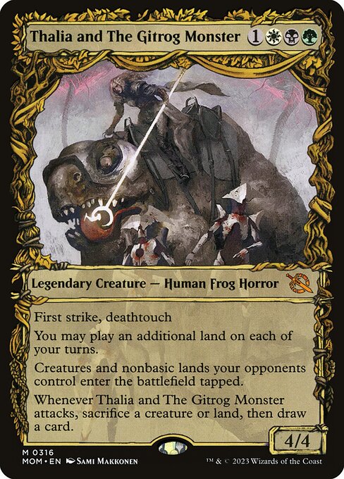MTG Thalia and The Gitrog Monster MOM 316 Planar Showcase Foil