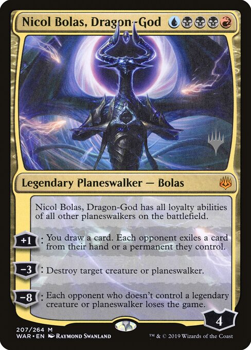 MTG Nicol Bolas, Dragon-God PWAR 207P Promo Pack Foil front