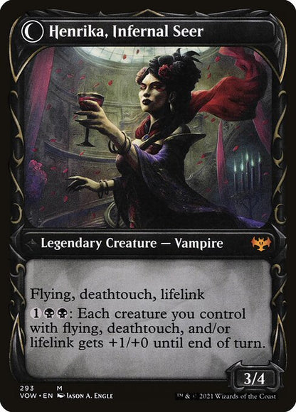 MTG Henrika Domnathi // Henrika, Infernal Seer VOW 293 Showcase Fang Nonfoil reverse