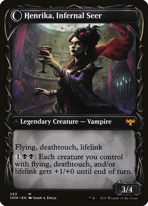 MTG Henrika Domnathi // Henrika, Infernal Seer VOW 293 Showcase Fang Foil reverse