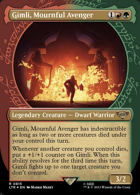 MTG Gimli, Mournful Avenger LTR 815 Borderless Surge Foil