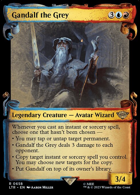 MTG Gandalf the Grey LTR 658 Showcase Scrolls of Middle-earth Silver Foil