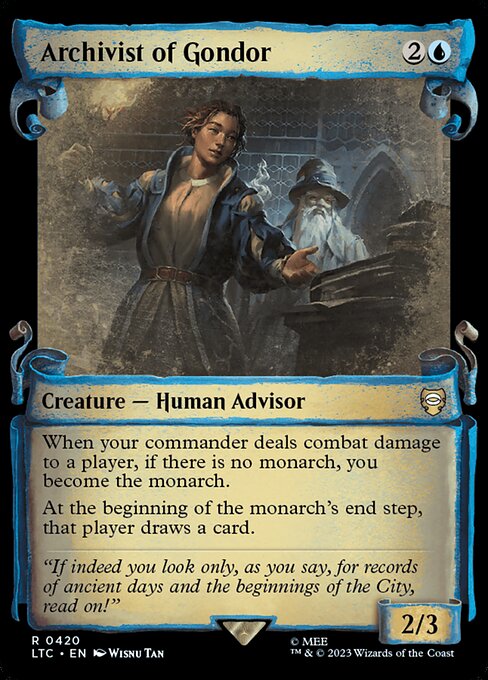 MTG Archivist of Gondor LTC 420 Alternate Art Nonfoil