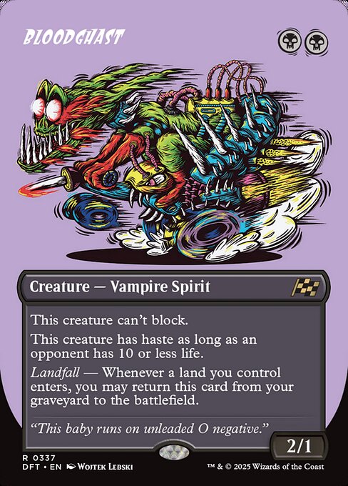 MTG Bloodghast DFT 337 Borderless Rude Rider Foil