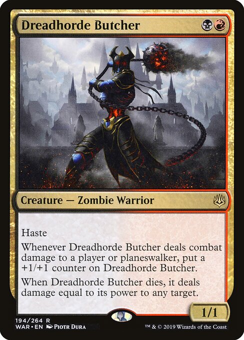 MTG Dreadhorde Butcher WAR 194 Standard Nonfoil front