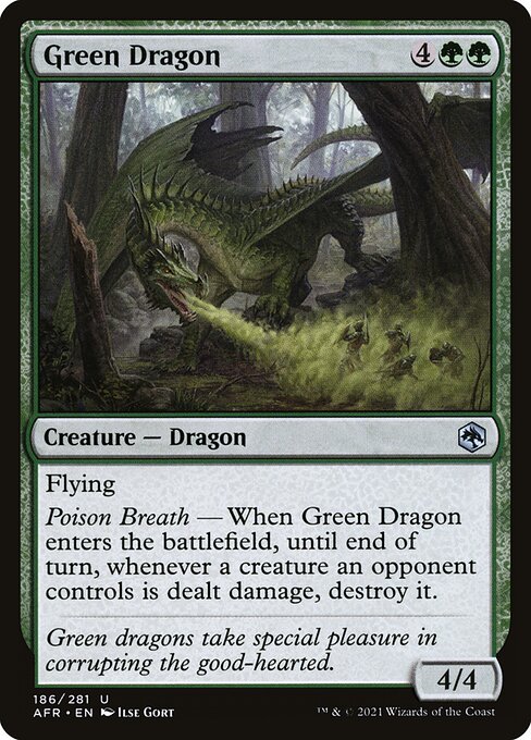 MTG Green Dragon AFR 186 Regular Nonfoil