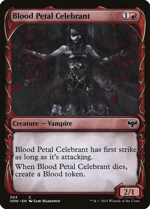 MTG Blood Petal Celebrant VOW 303 Showcase Fang Nonfoil front