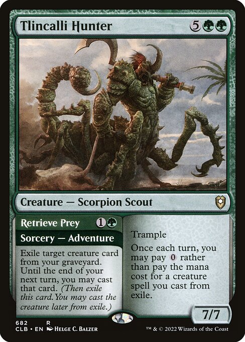 MTG Tlincalli Hunter // Retrieve Prey CLB 682 Commander Deck Nonfoil