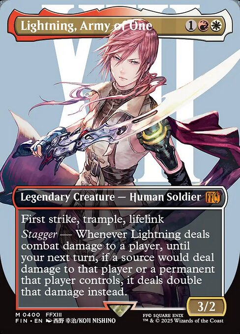 MTG Lightning, Army of One FIN 400 Borderless Character Nonfoil