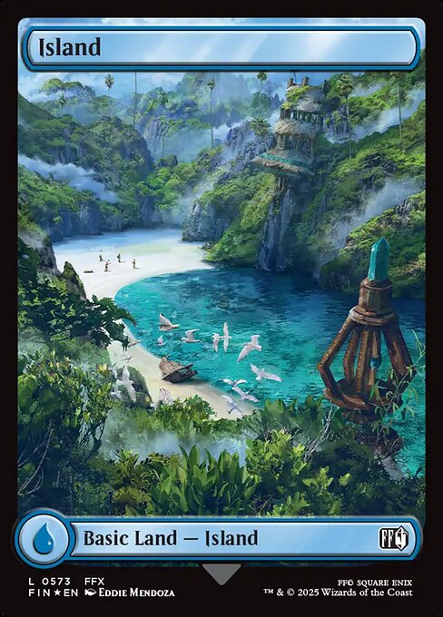 MTG Island FIN 573 Full-Art Landmark Basic Land Surge Foil