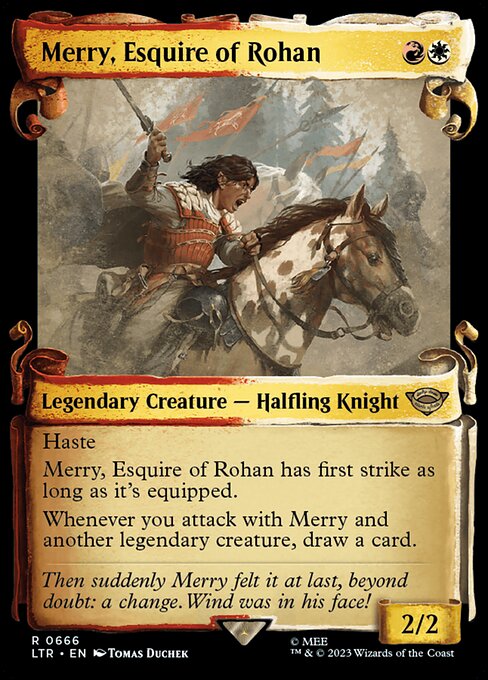 MTG Merry, Esquire of Rohan LTR 666 Showcase Scrolls of Middle-earth Nonfoil