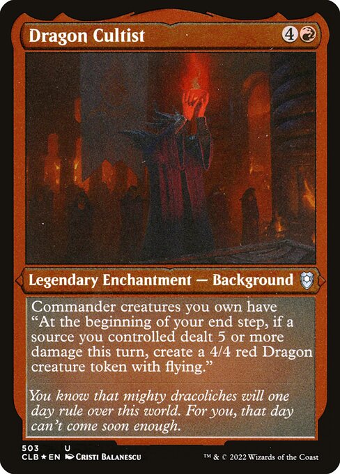 MTG Dragon Cultist CLB 503 Foil Etched Frame Etched