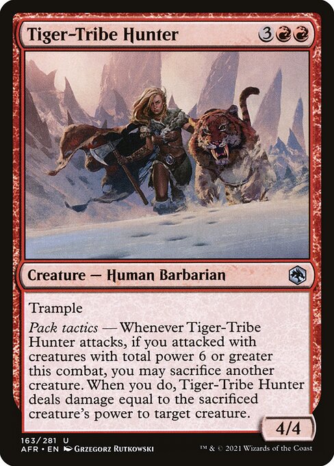 MTG Tiger-Tribe Hunter AFR 163 Regular Nonfoil