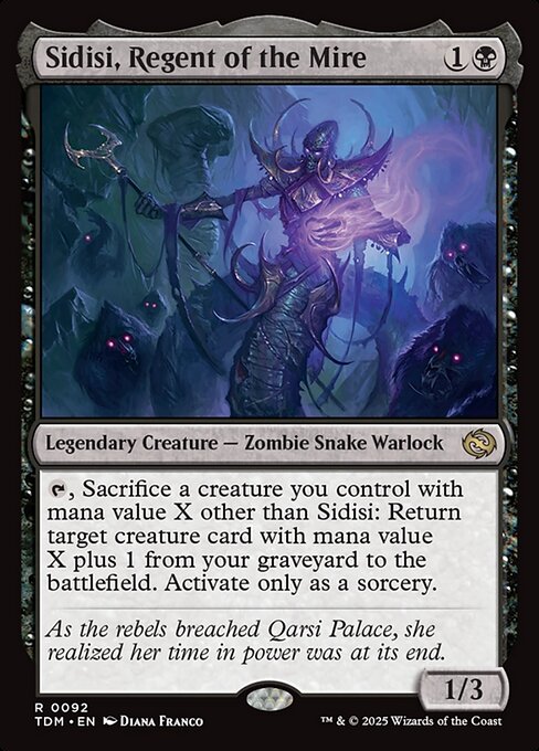 MTG Sidisi, Regent of the Mire TDM 092 Regular Foil