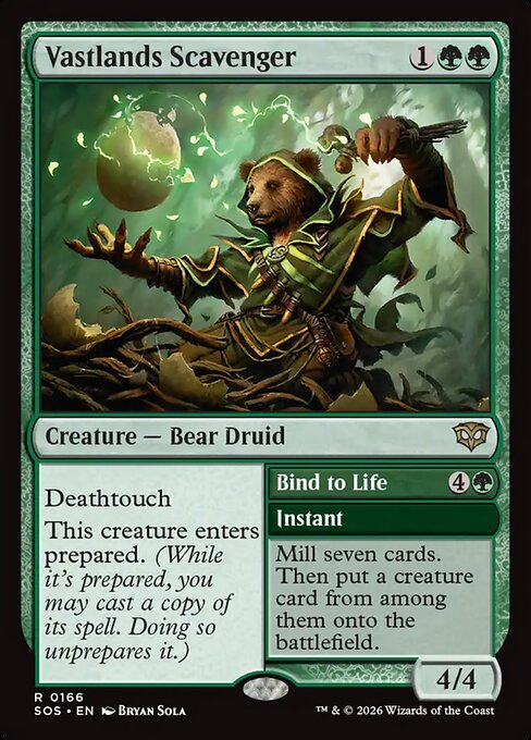 MTG Vastlands Scavenger // Bind to Life SOS 166 Regular Nonfoil