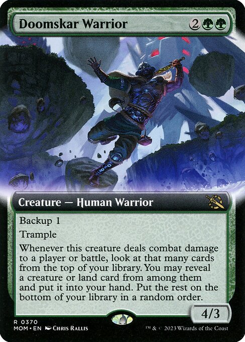 MTG Doomskar Warrior MOM 370 Extended Art Foil