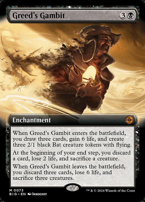 MTG Greed's Gambit BIG 073 Extended Art Nonfoil