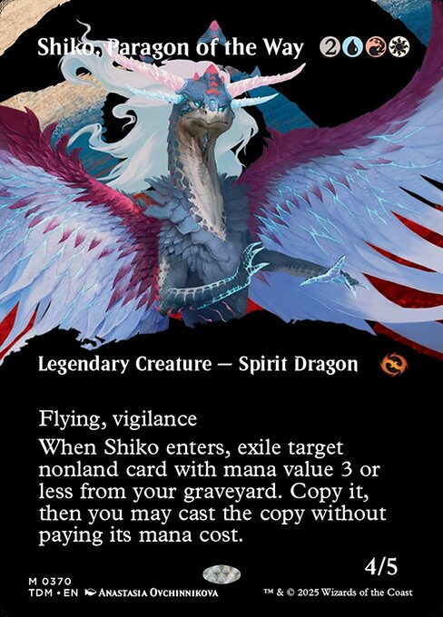 MTG Shiko, Paragon of the Way TDM 370 Borderless Clan Foil