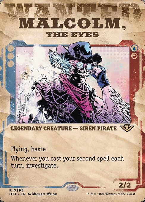 MTG Malcolm, the Eyes OTJ 295 Wanted Poster Foil