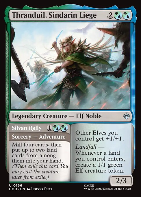 MTG Thranduil, Sindarin Liege // Silvan Rally HOB 166 Regular Nonfoil