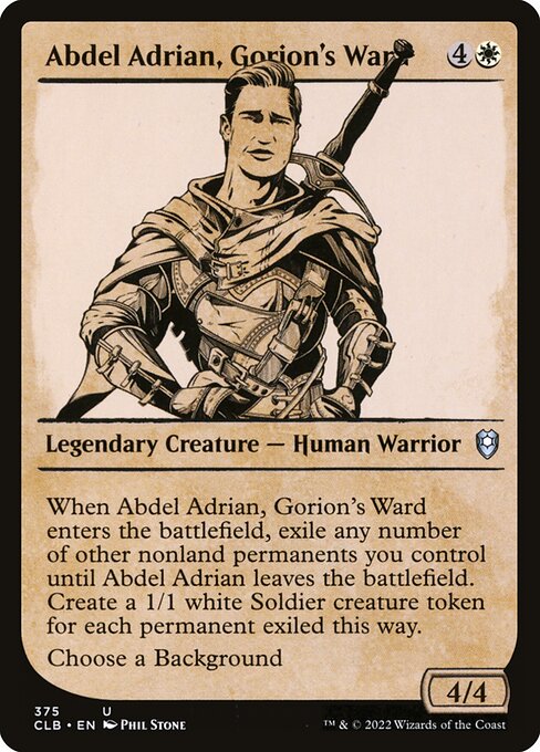MTG Abdel Adrian, Gorion's Ward CLB 375 Showcase Rulebook Foil