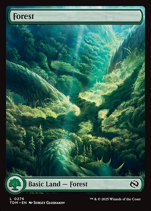 MTG Forest TDM 276 Full Art Dragon's Presence Foil