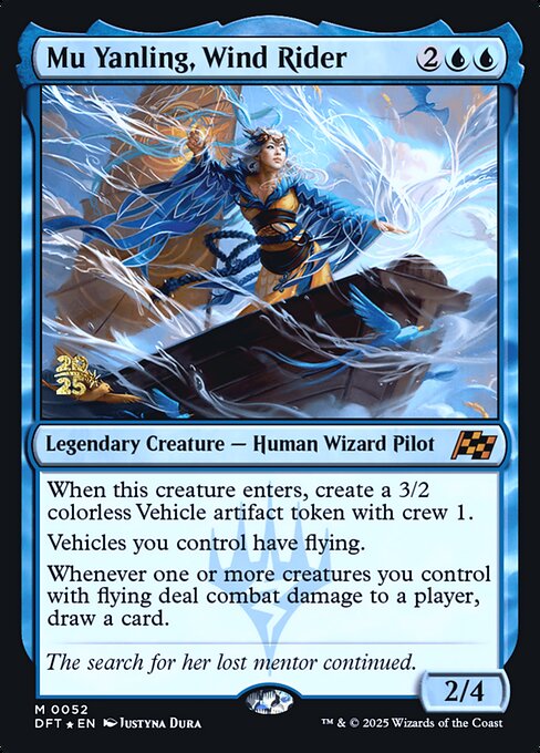 MTG Mu Yanling, Wind Rider PDFT 052s Prerelease Foil